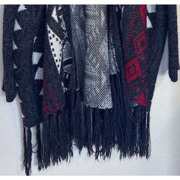 Charlotte Russe Cardigan Women Large Open Front Western Aztec Fringe Outdoor - Picture 3 of 9